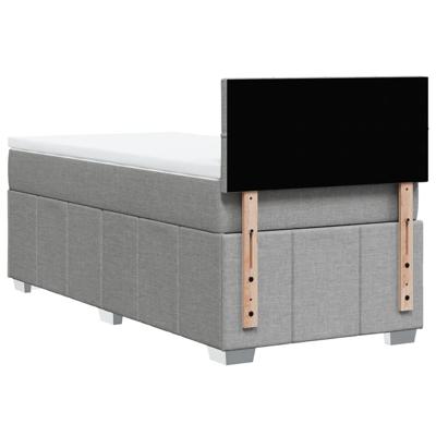 Boxspring met matras stof lichtgrijs 140x190 cm - thumbnail