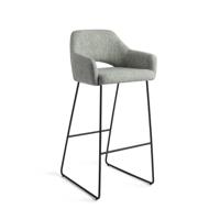 Jesper Home Barkruk 'Yanai' Slide Black, kleur Soft Sage (zithoogte 75cm) - thumbnail