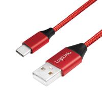 LogiLink CU0148 USB-kabel 1 m 2.0 USB A USB C Zwart, Rood - thumbnail
