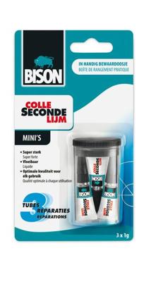 Bison Secondelijm Mini's Liquid Kaart | 3 x 1 g - 6309066 Bison Secondelijm Mini's Liquid Kaart | 3 x 1 g - 6309066