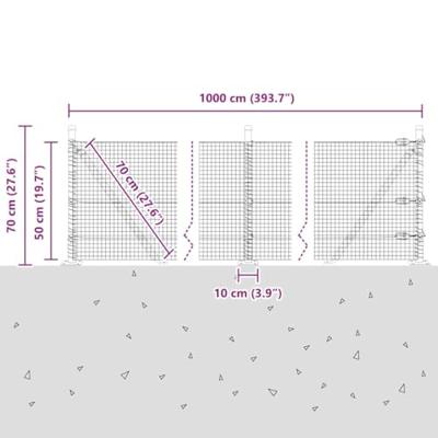 VidaXL Afrasteringspaal grijs 10 x 0,5 m (19 x 19 mm gaas) staal