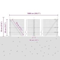 VidaXL Afrasteringspaal zilver 10 x 0,5 m (19 x 19 mm gaas) staal - thumbnail