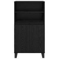 Highboard met plank met opslag met de deur Zwart 60 x 36 x 110 cm Bewerkt hout - thumbnail