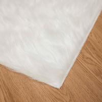 VidaXL Nep schapenvacht tapijt tafalla wit 120 x 120 cm polyester - thumbnail