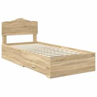 Bedframe met hoofdeinde Sonoma Eiken 90 x 190 cm Bewerkt hout - thumbnail