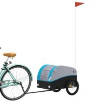 Fietstrailer 30 kg ijzer zwart en blauw - thumbnail
