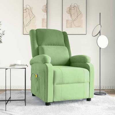 Massagestoel fluweel lichtgroen