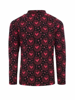 LOOXS Little winter t-shirt meisjes - bruin - harten/longsleeve