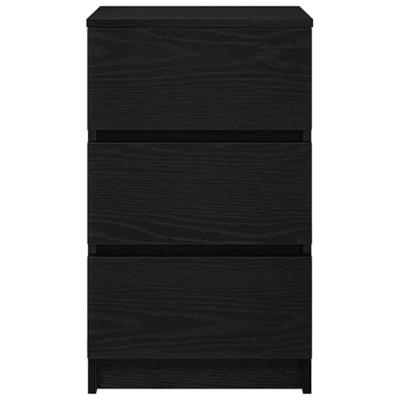 Nachtkastjes met 3 lades 2 st 39x35x65 cm zwart Nachtkastjes met 3 lades 2 st 39x35x65 cm zwart