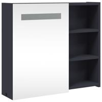 Badkamerkast met spiegel en LED 60x13x52 cm grijs - thumbnail