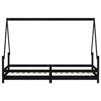 Kinderbedframe 80x200 cm massief grenenhout zwart - thumbnail