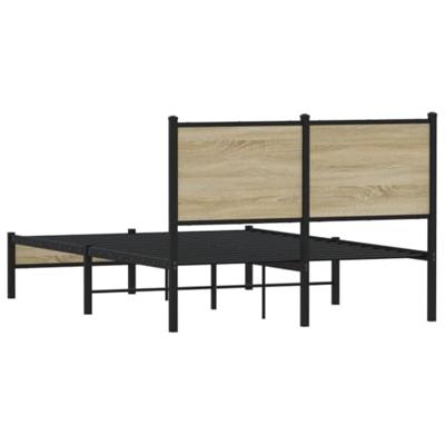 Bedframe met hoofdbord metaal sonoma eikenkleurig 120x200 cm Bedframe met hoofdbord metaal sonoma eikenkleurig 120x200 cm