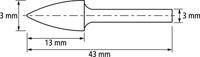 PFERD TOOLS 21222683 Freesstift Hardmetaal Spitsboog Lengte 43 mm Afmeting, Ø 3 mm Werklengte 13 mm Schachtdiameter 3 mm 1 stuks - thumbnail