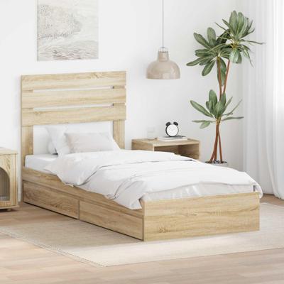 Bedframe met lade Sonoma Eiken 100 x 200 cm Bewerkt hout