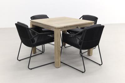 Accor antraciet/Rome grey 100 cm. - tuinset 5-delig