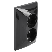 Q-Link S2 Contactdoos | 2-voudig | Randaarde | Antraciet - 66.083.50 - thumbnail