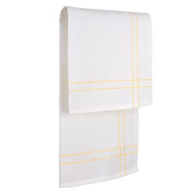 Diendoeken Wit Met Gele Strepen Halflinnen 50x65cm - Treb Towels