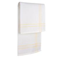 Diendoeken Wit Met Gele Strepen Halflinnen 50x65cm - Treb Towels - thumbnail