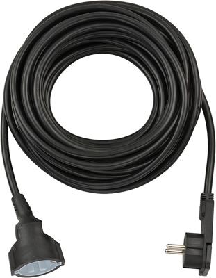 Brennenstuhl Kwaliteits kunststof verlengsnoer met platte stekker 10m H05VV-F3G1,5 zwart - 1168980010 Brennenstuhl Kwaliteits kunststof verlengsnoer met platte stekker 10m H05VV-F3G1,5 zwart - 1168980010