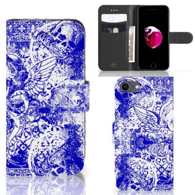 Telefoonhoesje met Naam iPhone 7 | 8 | SE (2020) | SE (2022) Angel Skull Blauw Telefoonhoesje met Naam iPhone 7 | 8 | SE (2020) | SE (2022) Angel Skull Blauw