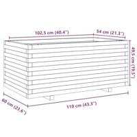 Plantenbak 110x60x49,5 cm massief grenenhout wit - thumbnail