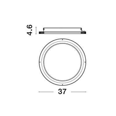Lyora Strakke plafondlampOggy zwart Ø 37cm - 9212918