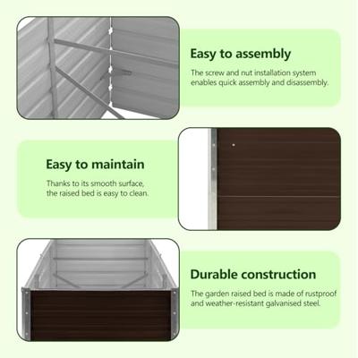 VidaXL Plantenbak verhoogd 240x40x45 cm gegalvaniseerd staal bruin VidaXL Plantenbak verhoogd 240x40x45 cm gegalvaniseerd staal bruin