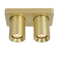 Lucide NIGEL - Plafondspot - LED Dim to warm - GU10 - 2x5W 2200K/3000K - Mat Goud / Messing - thumbnail