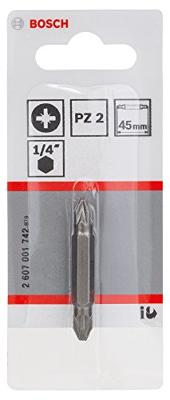 Bosch Accessoires Dubbelbitset PZ2/PZ2 | 45 mm | 1st - 2607001742 Bosch Accessoires Dubbelbitset PZ2/PZ2 | 45 mm | 1st - 2607001742