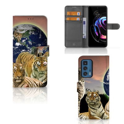 Motorola Edge 20 Pro | Telefoonhoesje | Met pasjeshouder | Roofdieren Motorola Edge 20 Pro | Telefoonhoesje | Met pasjeshouder | Roofdieren