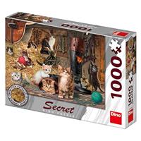 DinoToys Dino puzzel - kittens met verborgen geheimen - 1000 stukjes - thumbnail