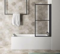 Vouwbare Badwand Sapho Kagera 71 cm Zwart - thumbnail