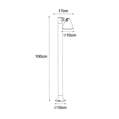 QAZQA Modern buiten paaltje roestbruin 100 cm IP44 verstelbaar -