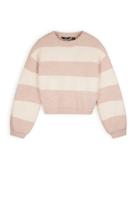 NoBell Zomer trui gebreid meisjes Rosy zand - ballon mouw - gestreept - Kate - thumbnail