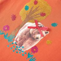 Kindershirt met lange mouwen berenprint 140 oranjebruin - thumbnail