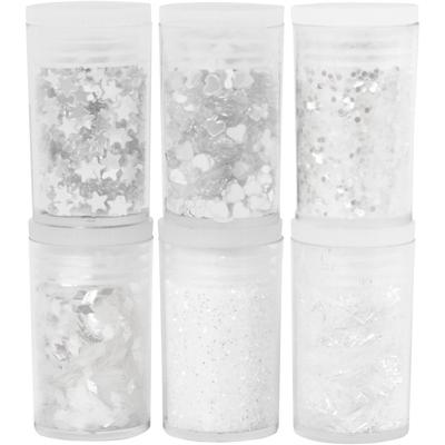 Creotime metallic glitter wit 6 x 5 gram