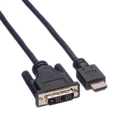ROLINE Monitorkabel DVI (18+1) - HDMI, M/M, zwart, 1,5 m ROLINE Monitorkabel DVI (18+1) - HDMI, M/M, zwart, 1,5 m