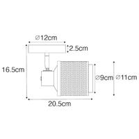 QAZQA Industriële spot zwart met goud - Kayden - thumbnail