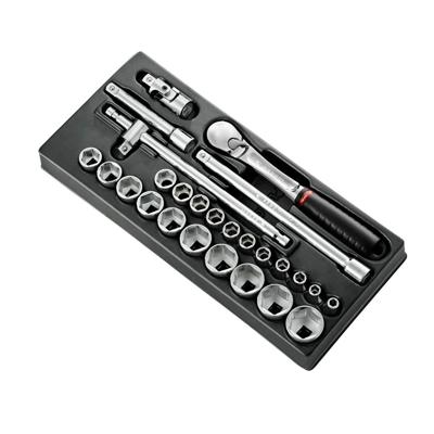 Facom Module Zeskant metrische doppen 1/2” met Ratel SL.161B - 26-delig - MOD.SL161-46