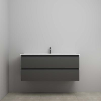 On-Line Onderkast - 120 cm - Voorgemonteerd - Porseleinen Wastafel - 1 Kraangat - Mat Antraciet