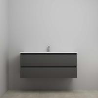 On-Line Onderkast - 120 cm - Voorgemonteerd - Porseleinen Wastafel - 1 Kraangat - Mat Antraciet - thumbnail