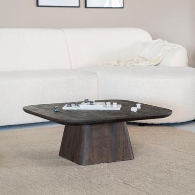 Eleonora Salontafel 'Aron' Mangohout, 80 x 80cm, kleur Bruin