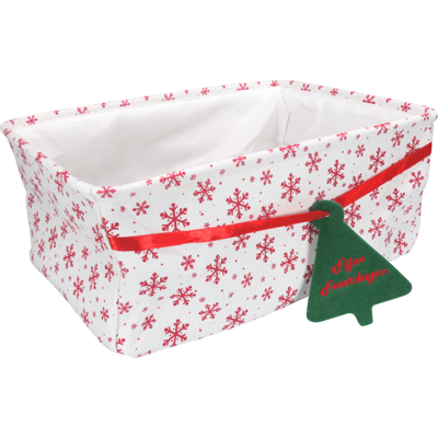 Mand | pE | 36x26x15cm | rechthoekig | rood/wit/groen | 20 stuks