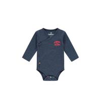Vingino newborn baby romper Pelle met overslag en printopdruk donkerblauw - thumbnail