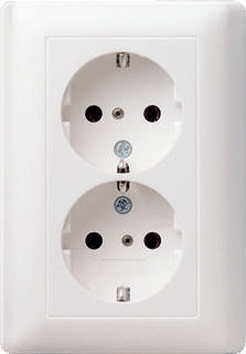 Gira 2-voudige wandcontactdoos met randaarde en kinderbeveiliging zuiverwit mat