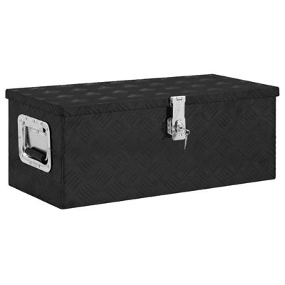 Opbergbox 70x31x27 cm aluminium zwart Opbergbox 70x31x27 cm aluminium zwart