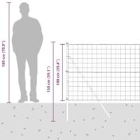 VidaXL Hek met paal grijs 1 x 10 m staal - thumbnail