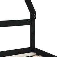 Kinderbedframe 80x200 cm massief grenenhout zwart - thumbnail