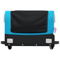 VidaXL Fietstrailer 30 kg ijzer zwart en blauw - thumbnail
