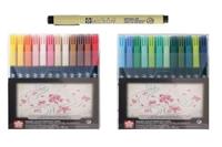 Fineliner sakura pigma micron 6 stuks met brushpen - thumbnail